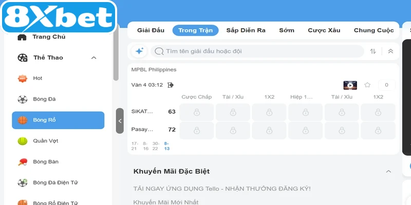 Bóng rổ cũng là một trong những môn thể thao được yêu thích tại 8XBET