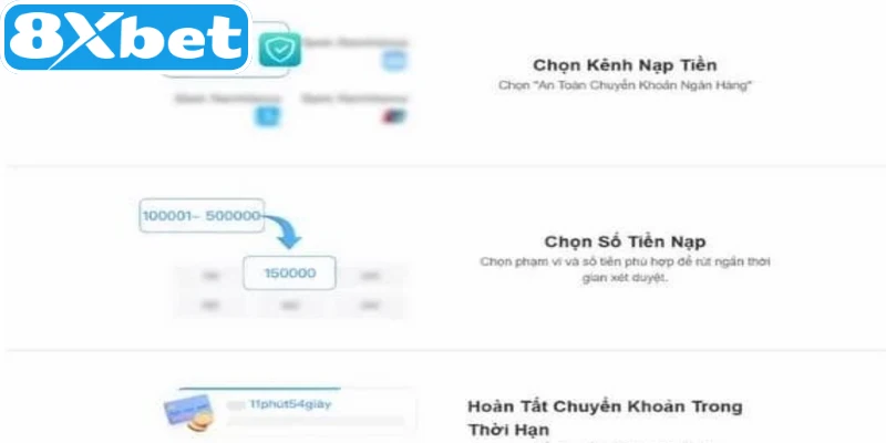 Quy trình nạp tiền 8XBET được thiết kế đơn giản